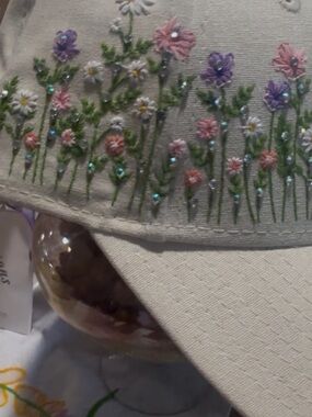 New Era Custom Cap w Swarovski crystals by @blingqueendee w Embroidered flowers
